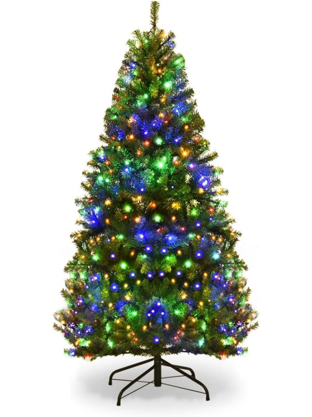 4FT Pre-Lit Christmas Tree with 300 Branch Tips & Foldable Base - Holiday Decor